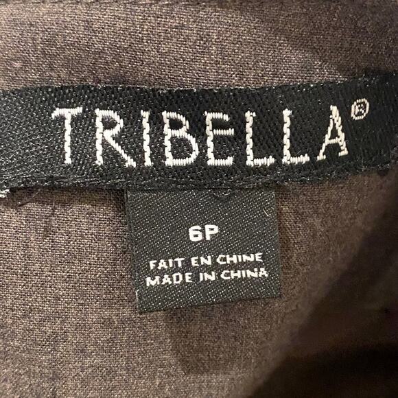 Tribella Taupe Brown Pencil Skirt with Pleating Detail Size 6P - Picture 6 of 8